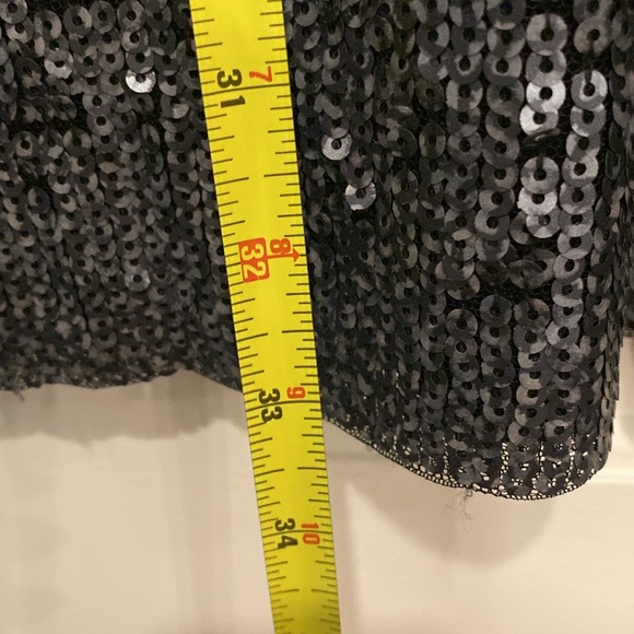 EXPRESS - NWT - dress: black & silver fading sequin ombré mini w lining - L - Picture 8 of 16